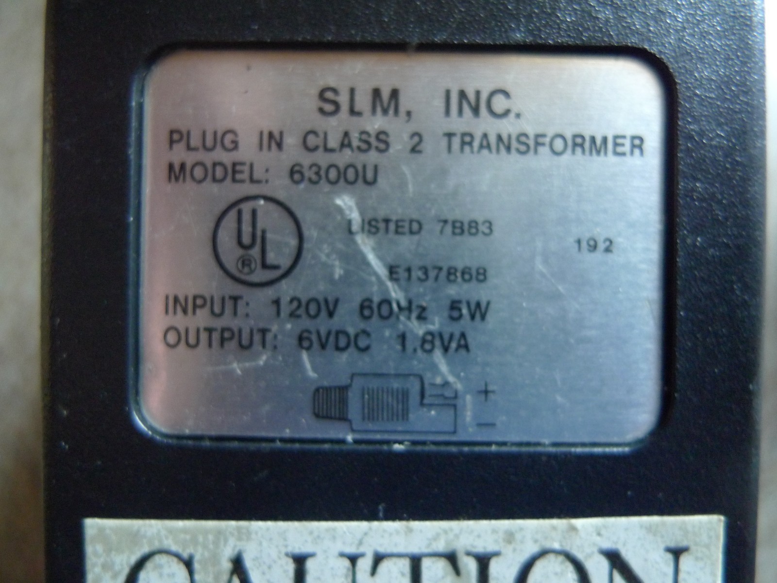 SLM Inc. Battery Charger 6300U Power Supply Adapter