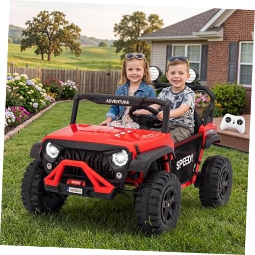 Red Iron 2 Seater 24V Ride-On Car for Big Kids – 4.97MPH – Red