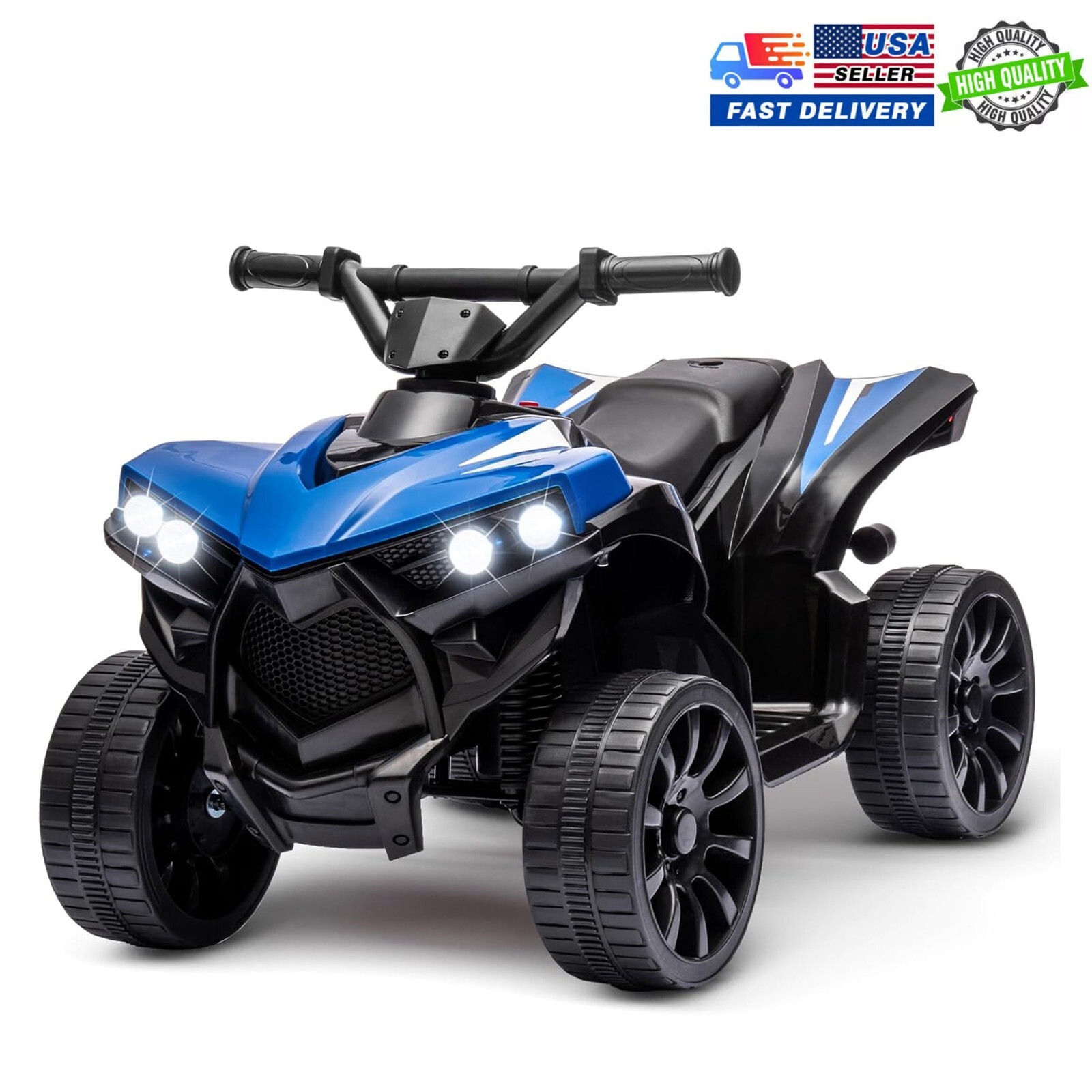 Kids Ride On Electric ATV Off-Road Quad Car 6V Battery Powered 55 LBS Load Blue