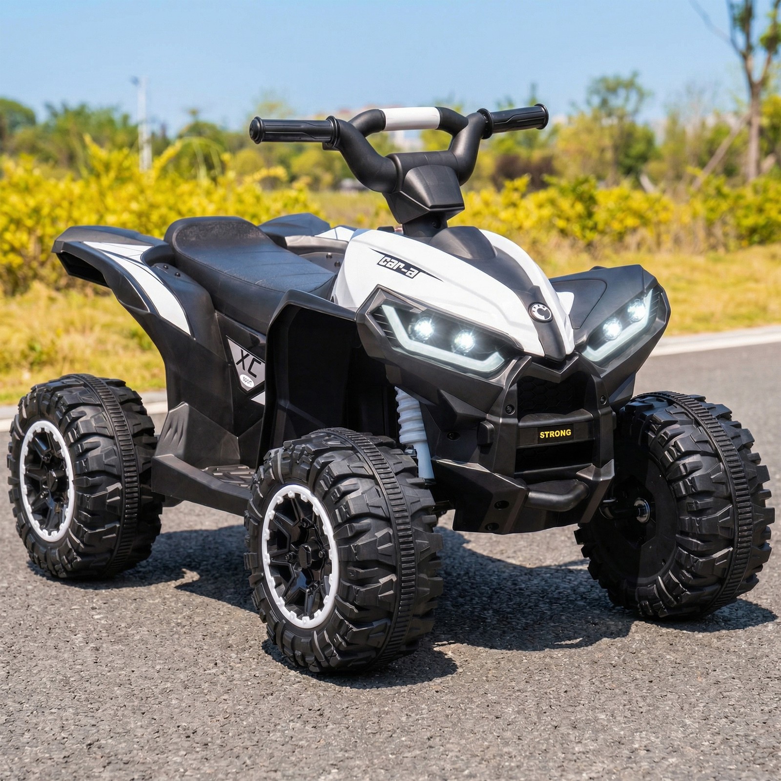 Four Wheeler for Kids with Music, Electric Ride-on Toy for Toddlers, White