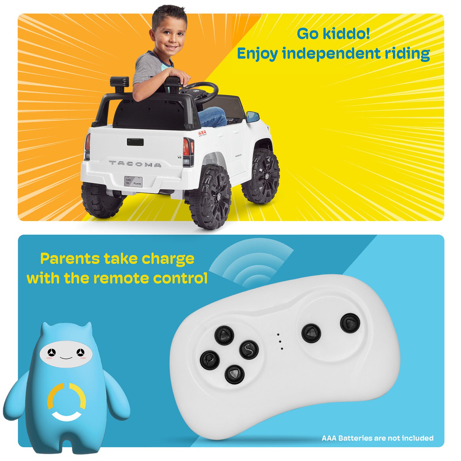 Kidzone 12V Ride-On Truck, Battery Powered Car for Kids – 7 Colors