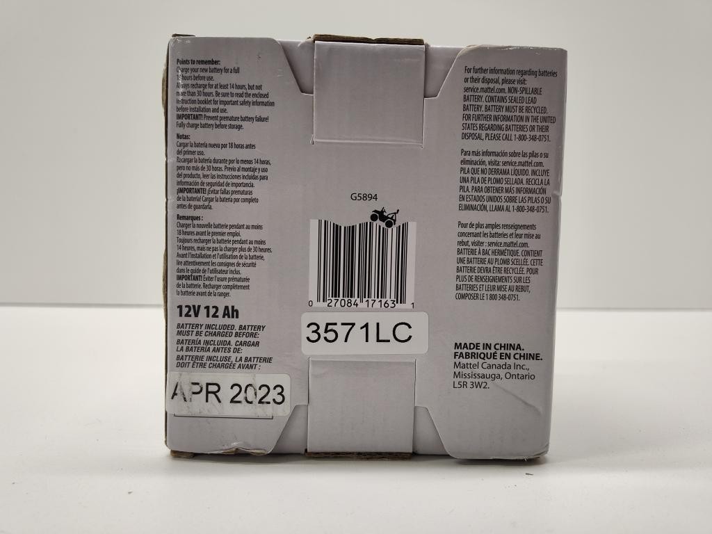 FISHER PRICE 12 VOLT RECHARGEABLE REPLACEMENT BATTERY (P06029327)