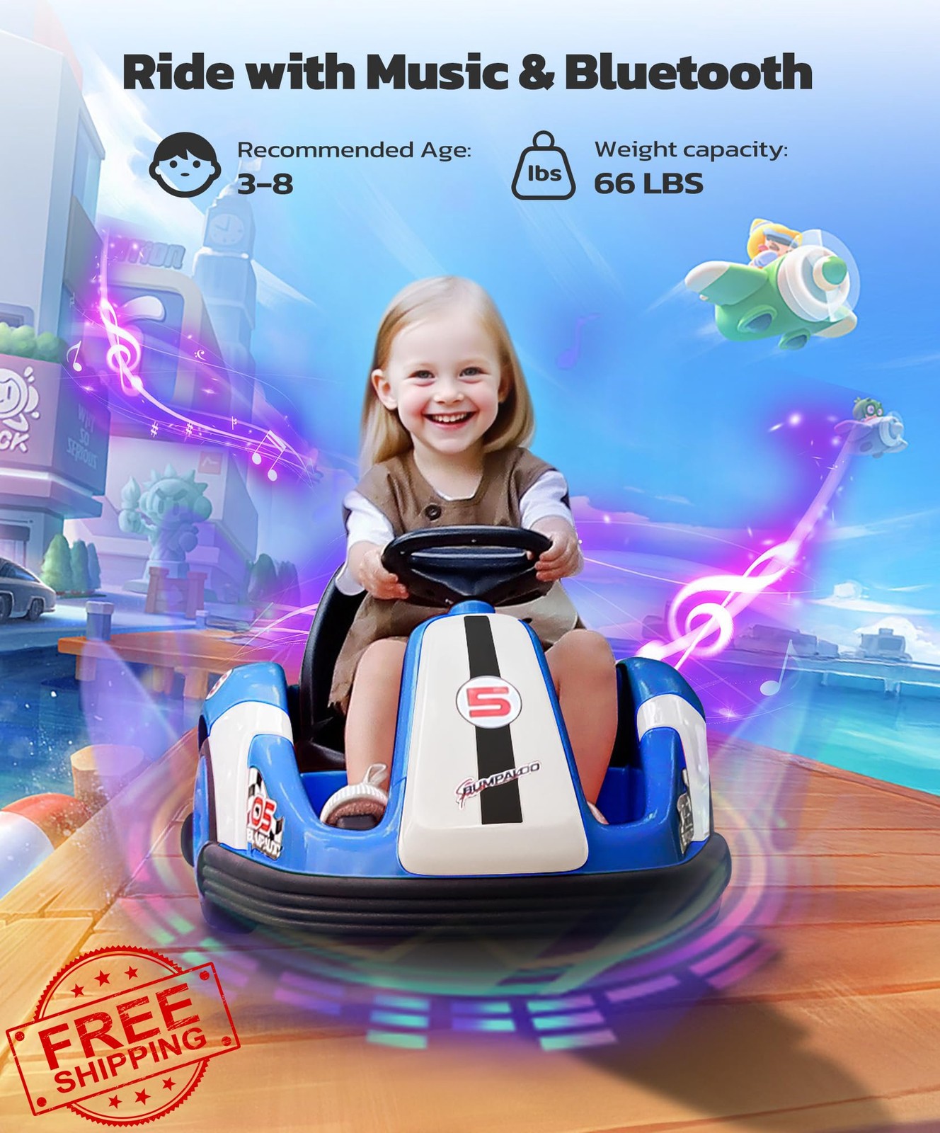 ELEMARA baby bumper car, navy blue