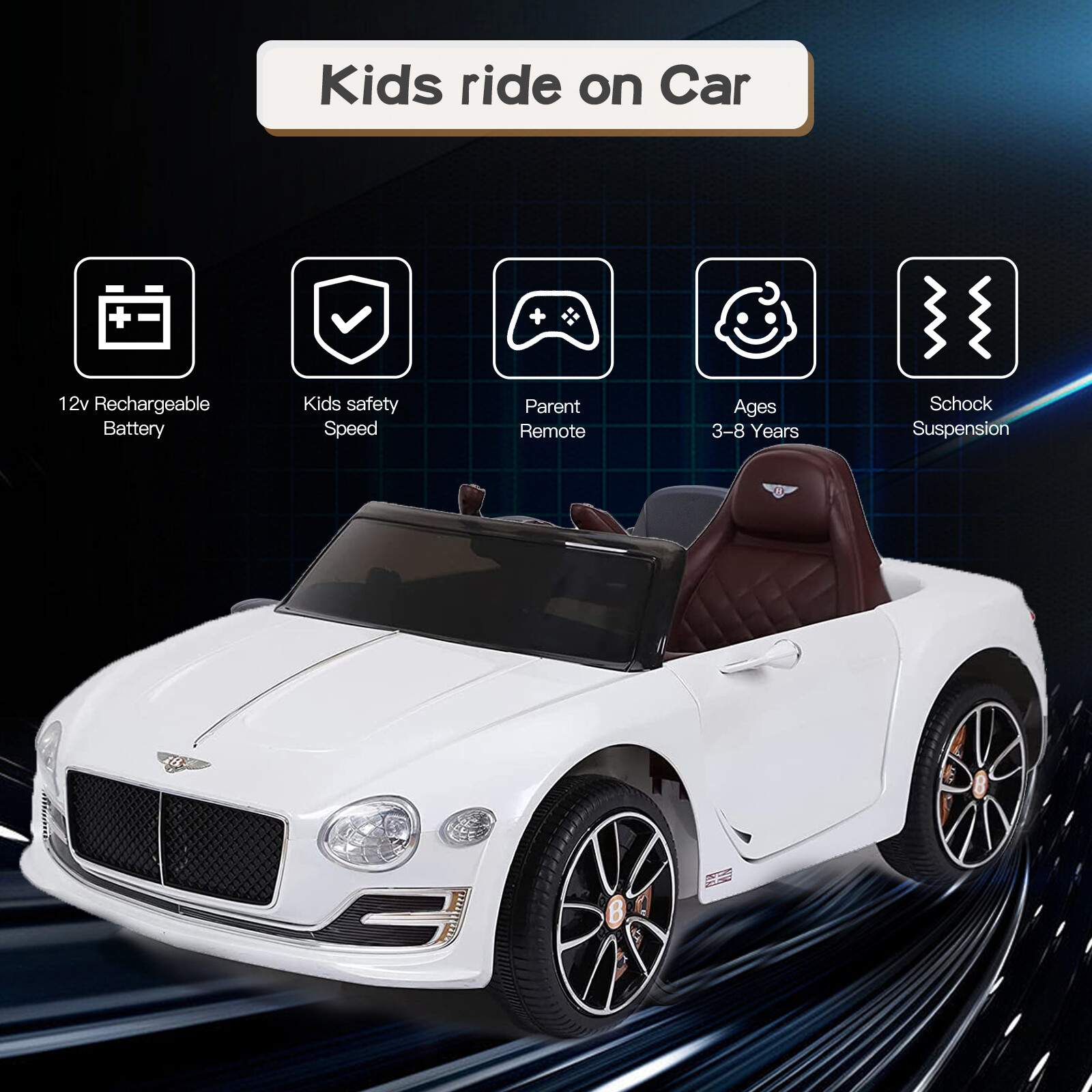 LICENSED BENTLEY Style Kids Ride on Car 12V Child Toy Electric w/ Remote Control