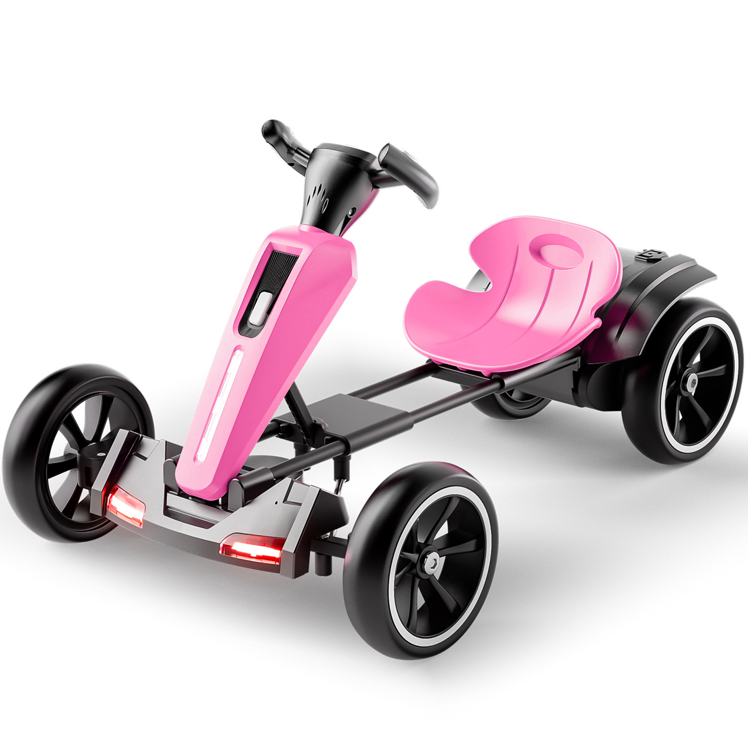 12V Electric Kids Pedal Go Kart Adjustable Seat Ride On Toy 3-6 Years Magenta