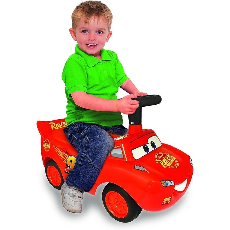 McQueen Ride-On Toy W/ Engine Sounds Flashing Lights Safe Fun For Beginners New