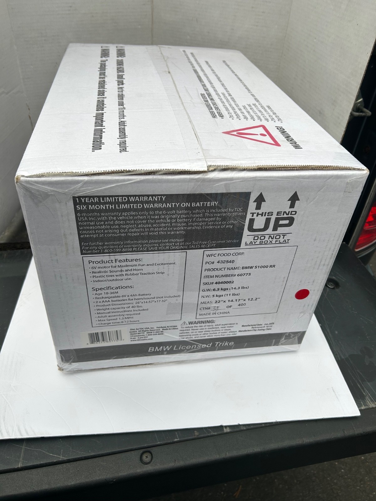 BMW S1000RR Motorcycle Ride-On, Black/Red/White NEW SEALED IN BOX