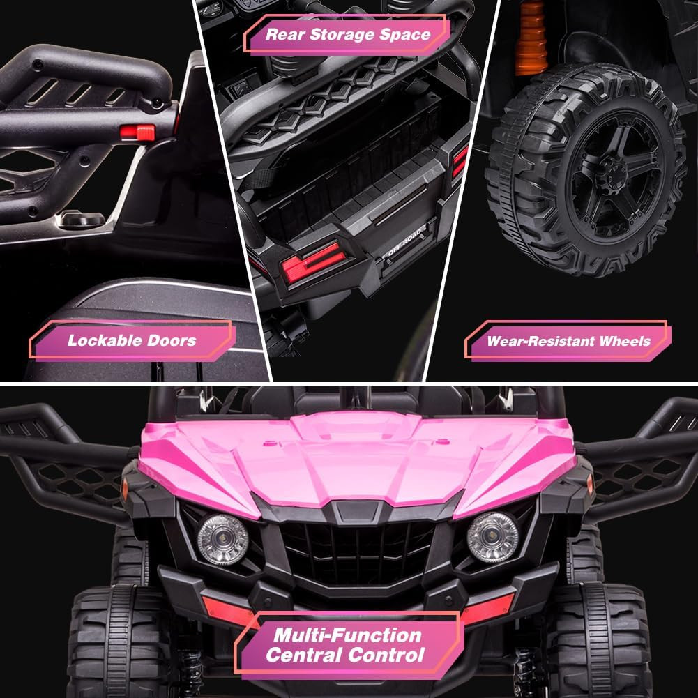 12V Ride on Car UTV with Parent Remote Control for Kids Toys, Spring Suspension