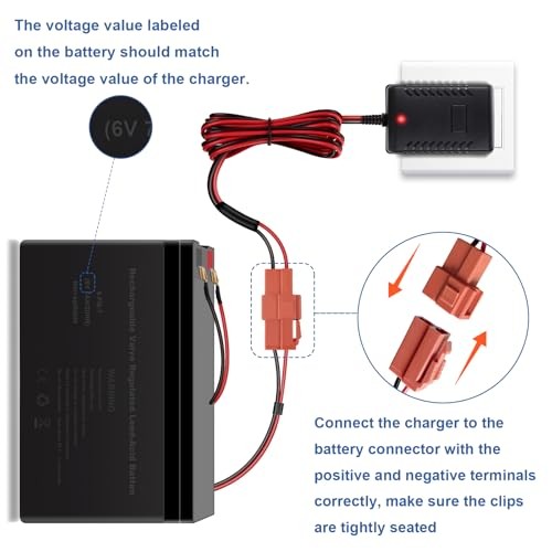 6V Charger for Kids Ride On Toy Cars 6 Volt Battery Charger for BMX X5 Kid