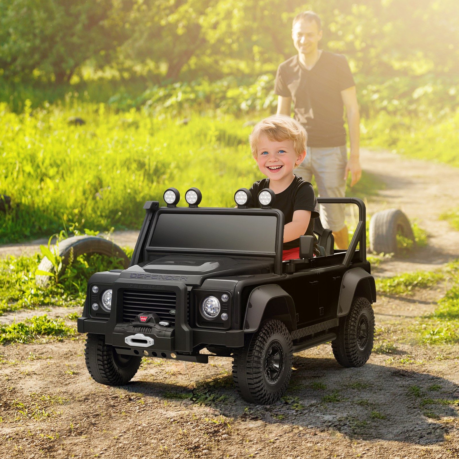 Licensed Land Rover Defender Ride On Car 12V Battery Remote Control 3-8 Years