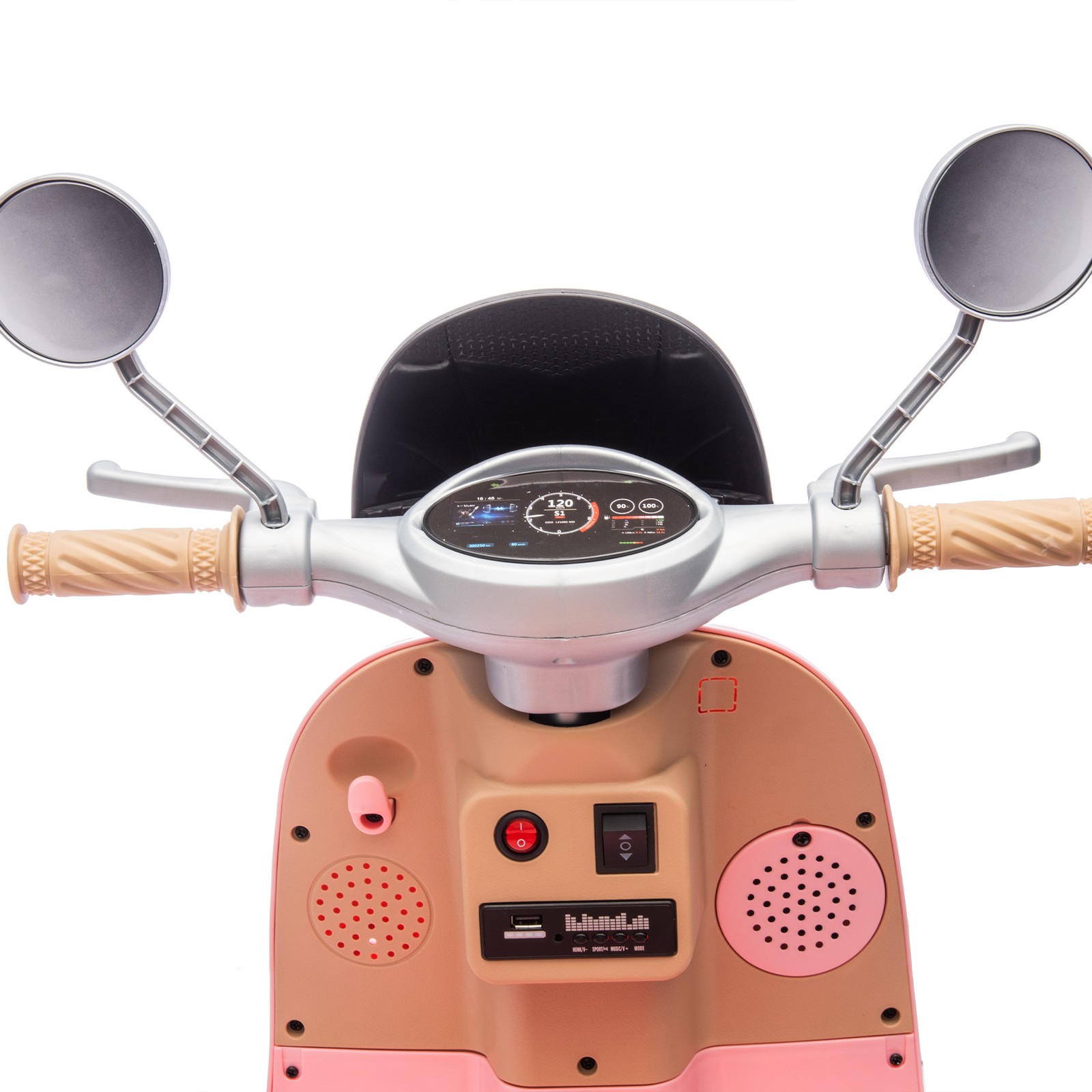 12V Two Motors Kids Ride On Level Up Two-seater 3 Wheel Toy for Kids 3-6 Pink
