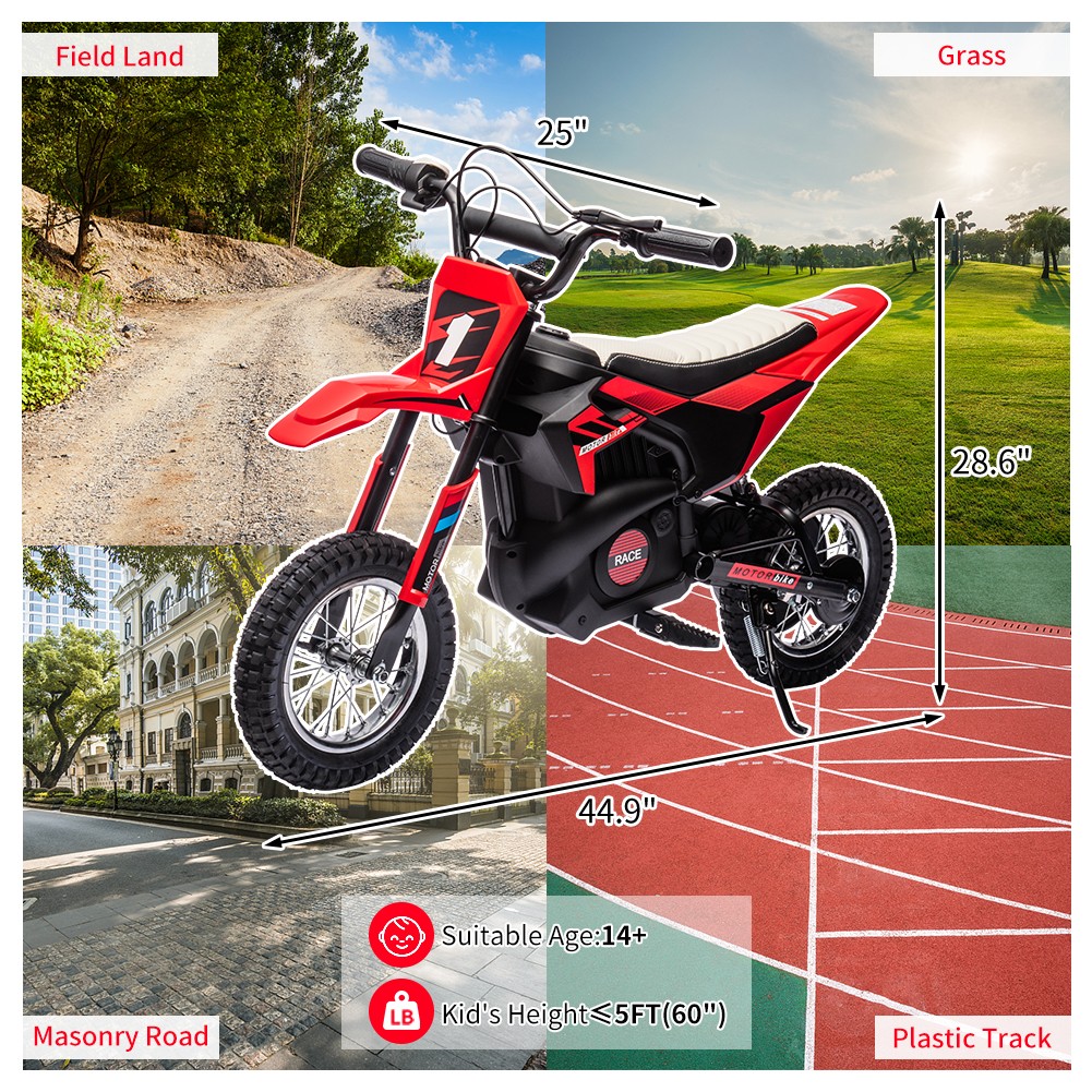 GARVEE 24V Electric Dirt Bike,250W Motor, 12″ Tires,22KM/H,Rear Shock Absorption