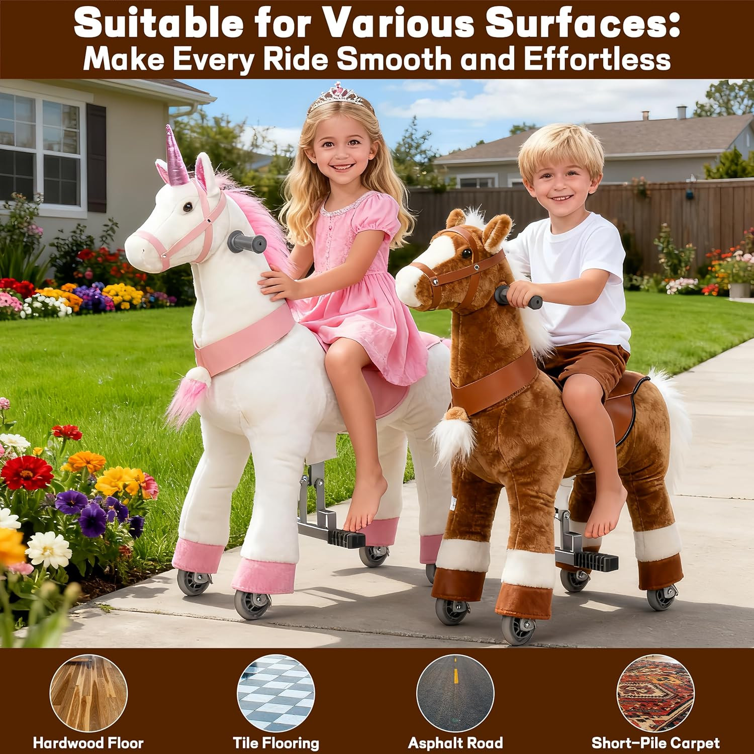 Ride on Unicorn Toys, Kids Ride on Horse Riding Horse Toys Ride on Toys for 3-5