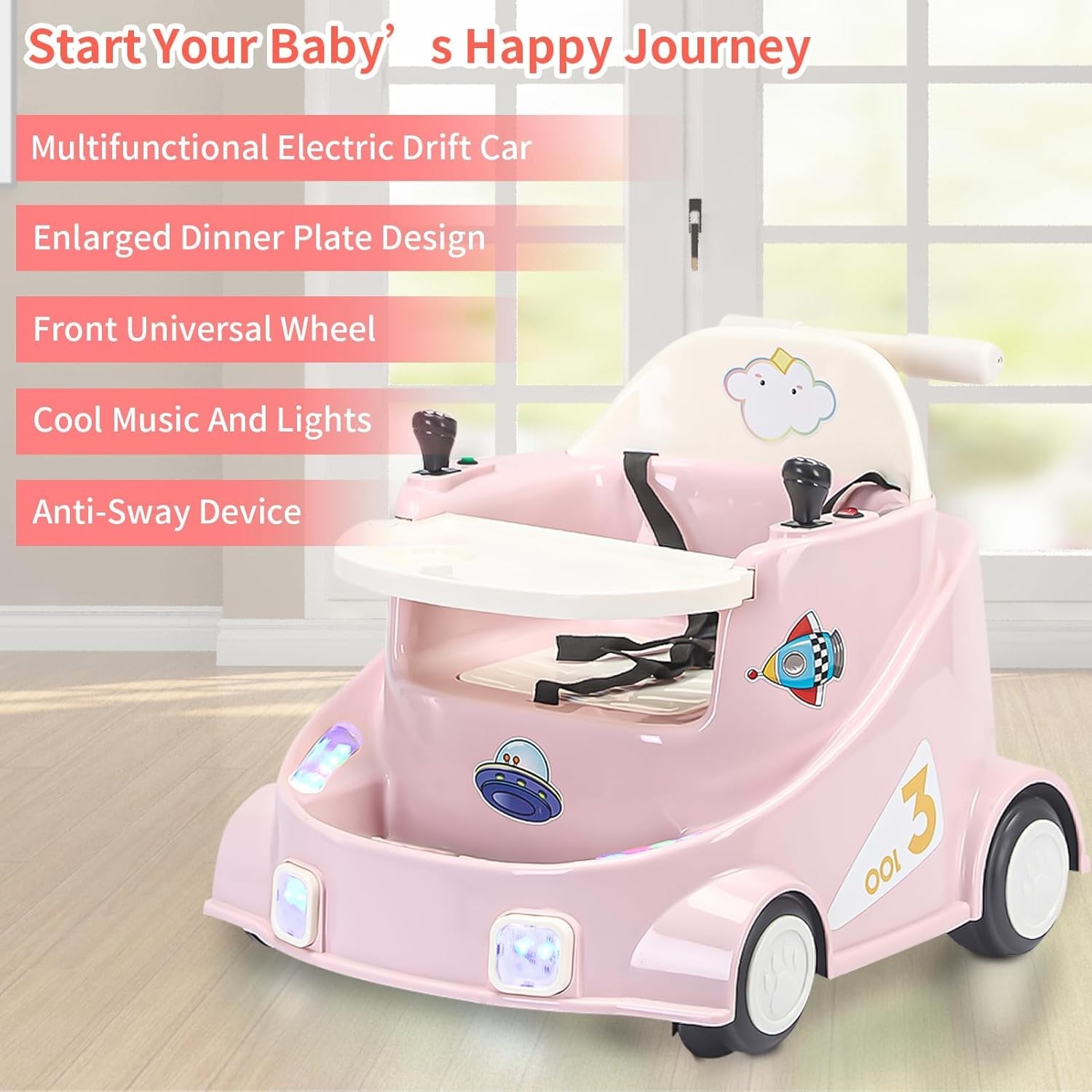 Baby Bumper Car Electric Car with 2 Driving Modes Joystick/Remote Control