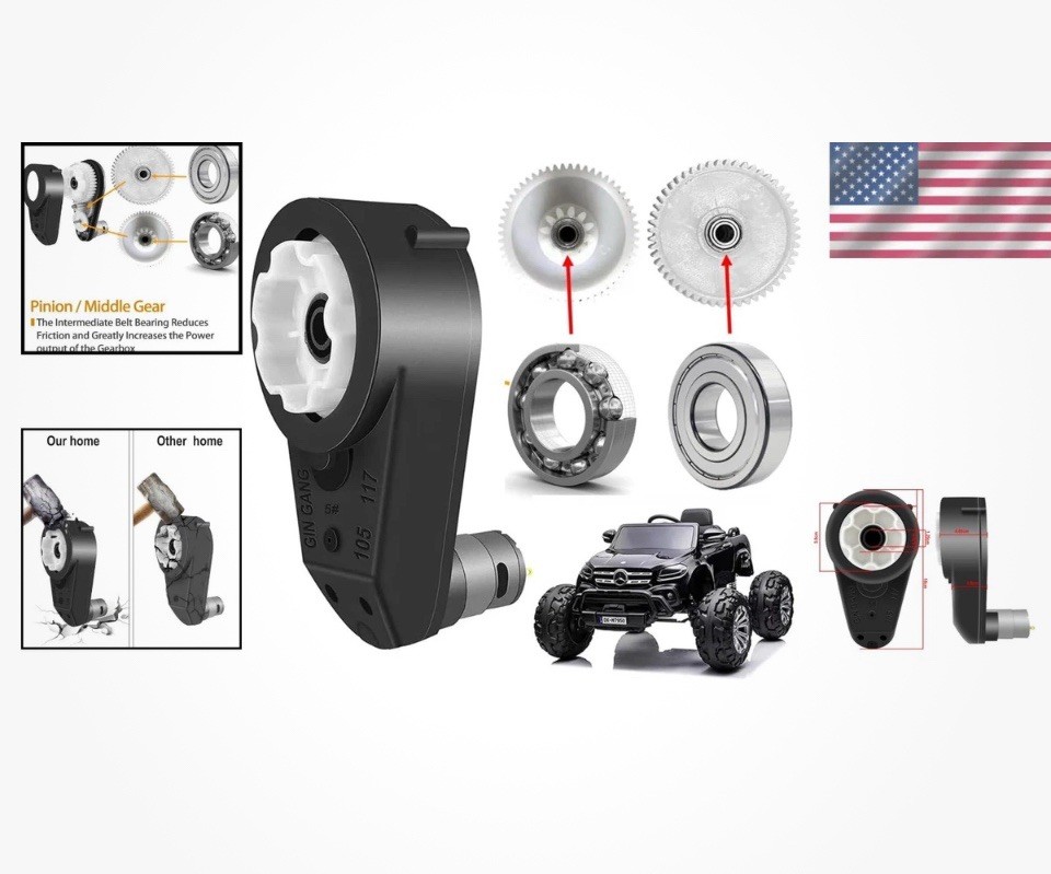 24V RS555 High Torque Motor Upgrade for Power Wheels – 30000RPM Performance