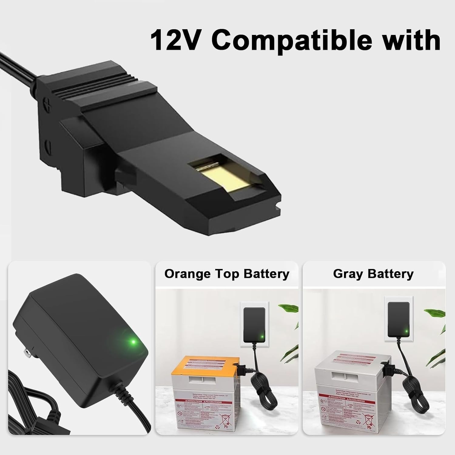 Replacement 12V Charger for Power Wheels – Includes Charging Indicator & Cord