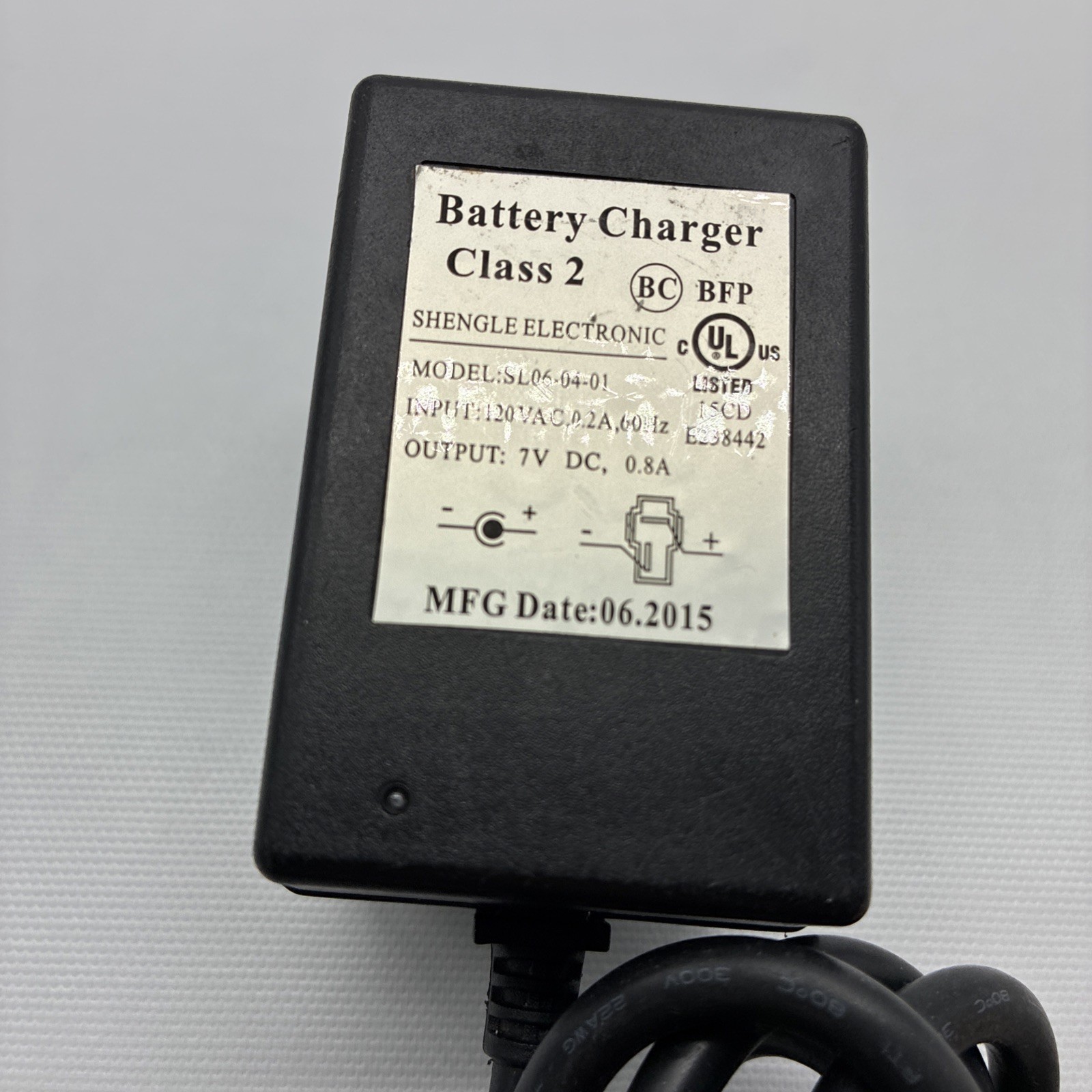 SHENGLE ELECTRONIC BATTERY CHARGER 7V KID TRAX MOTION TRENDS SL06-04-01