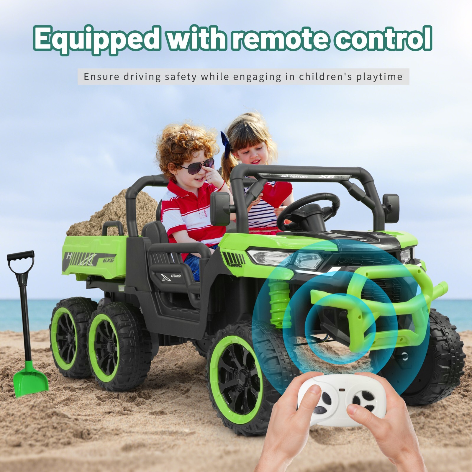 24V Kids Ride on Toy 2 Seater Electric Dump Car Power Wheels Truck w/Remote MP3