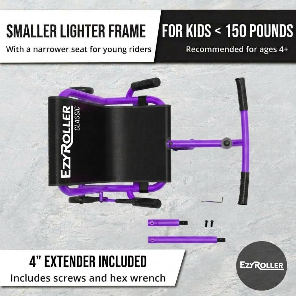 Classic with LED Wheels Ride on Toy for Kids, Ages 3-12, up to 154 Lbs – Purple