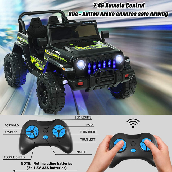 Electric 12V Kids Ride on Truck Car Jeep LED Car W/ 2.4G Remote Control 2 Seats