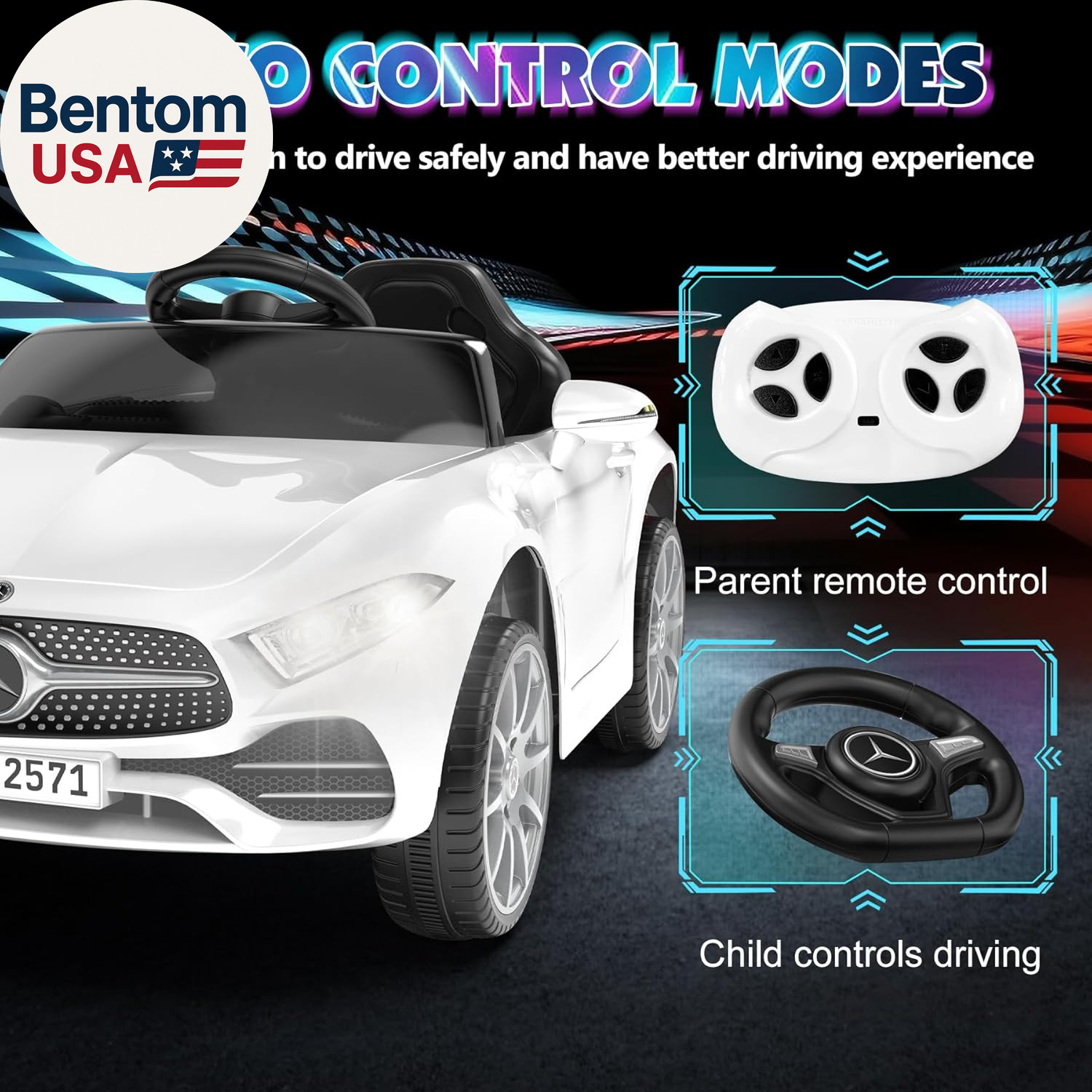 12V Kids Ride on Car with 2.4G Remote Control,Battery Powered Electric Car Ride
