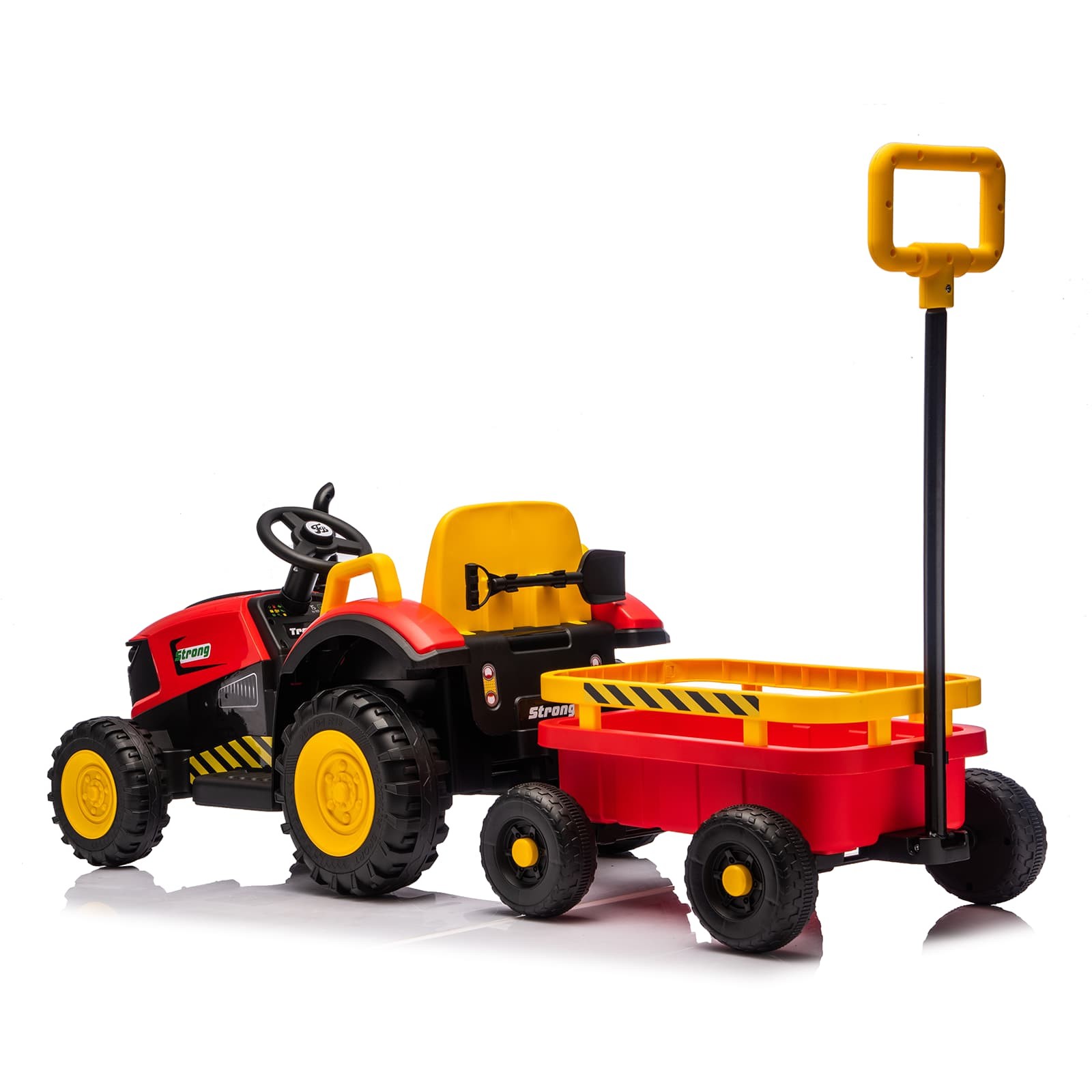 Kids Electric Farm Tractor Ride On Car 12V with Trailer Lights Music Age 3-6