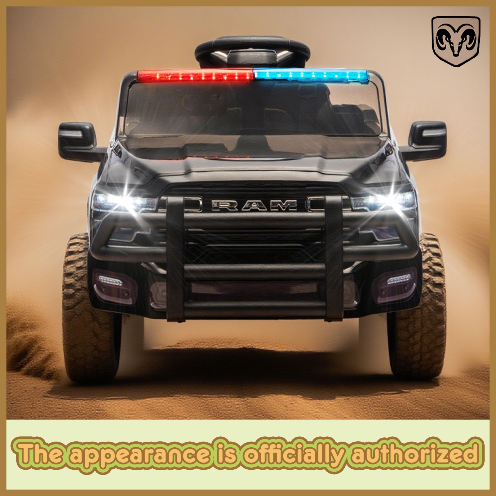 12V Kids Ride on Car Toys, Boys Girls Licensed RAM 3500 Truck w/Remote, LED
