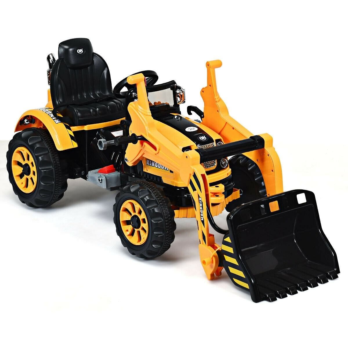12 V Battery Powered Kids Ride on Dumper Truck-Yellow. – Color: Yellow