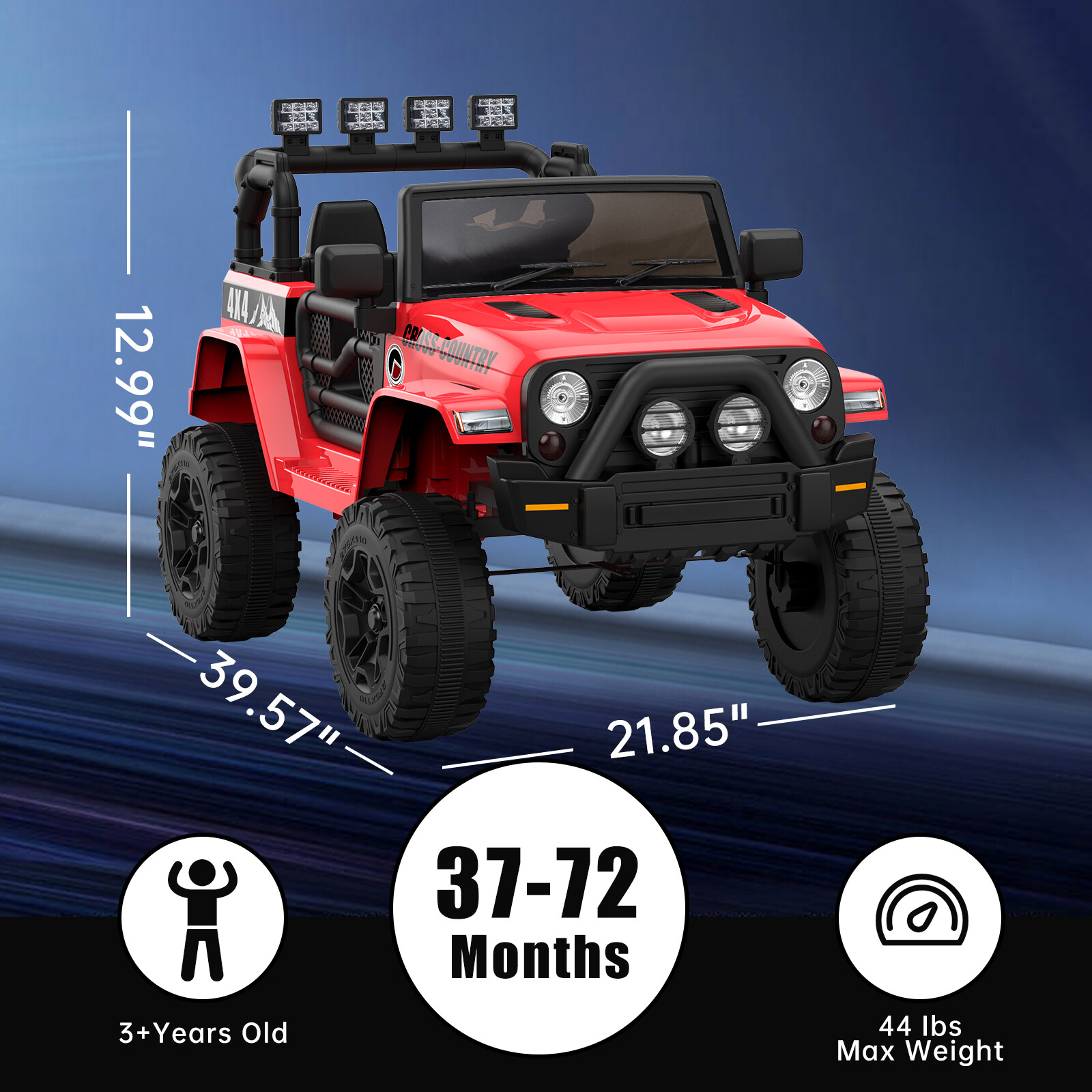 Kids Ride On Car SUV 12V Electric Vehicle Toy with Remote, LED Light, Music