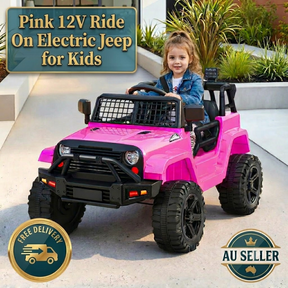 Pink Rigo Kids Ride On Jeep 12V Electric Car with Parent Remote Control