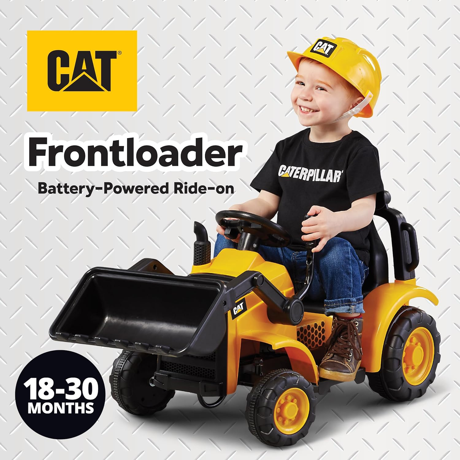 6V CAT Frontloader Ride-On Toy for Kids, Ages 18-36 Months, Max Weight 44 Lbs, E