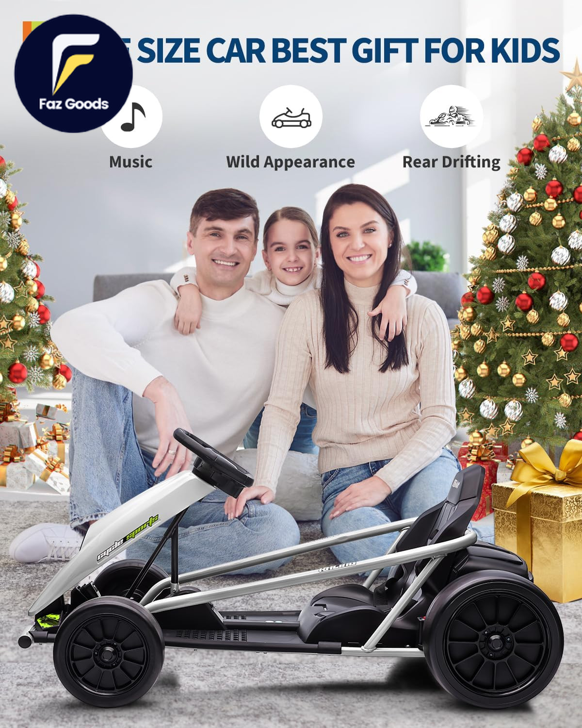 24V 9Ah Kids Ride on Go Kart Toy,High Speed 8.1MPH Drifting Car with Powerful