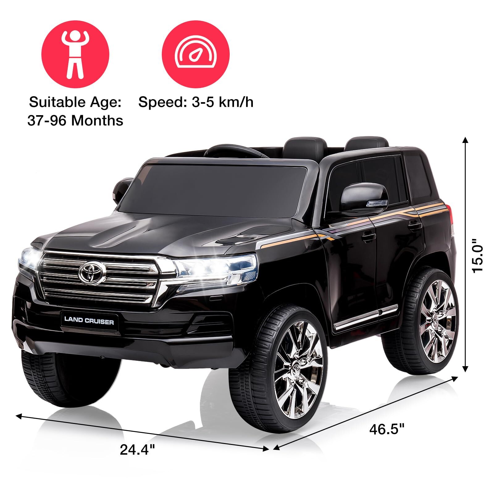 Electric Kids Ride on SUV Car 2 Motors Battery Operated 3 Speed LED Lights Music