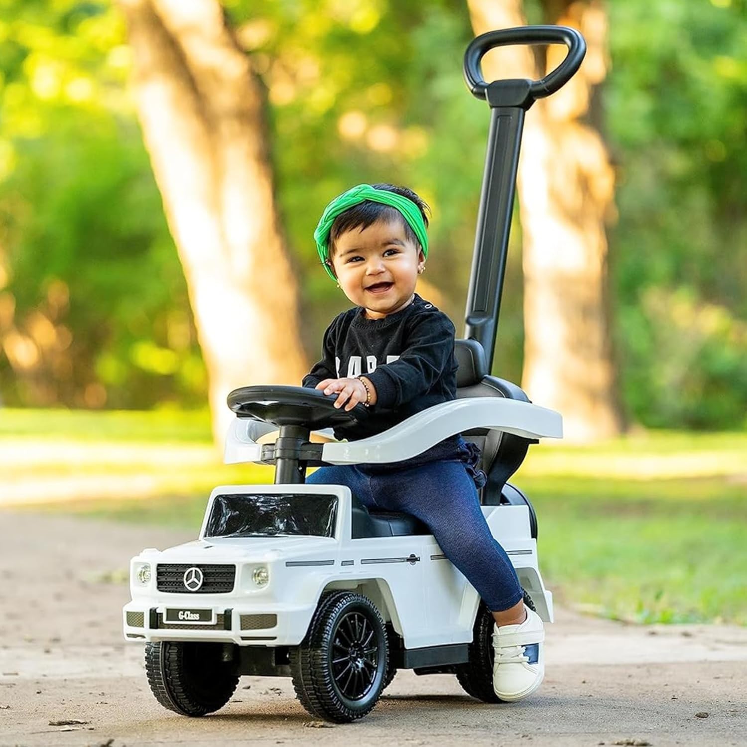 Kids Outdoor Stroller Mercedes G-Wagon for Toddlers 1 to 3 Old with Music, H…