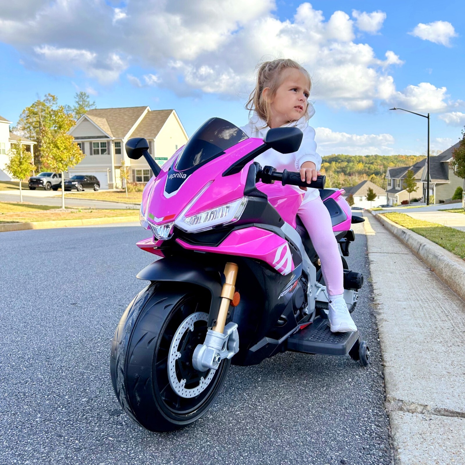 24V Kids Electric Motorcycle 12mph Dirt Bike 250W Waterproof Motor Bluetooth LED
