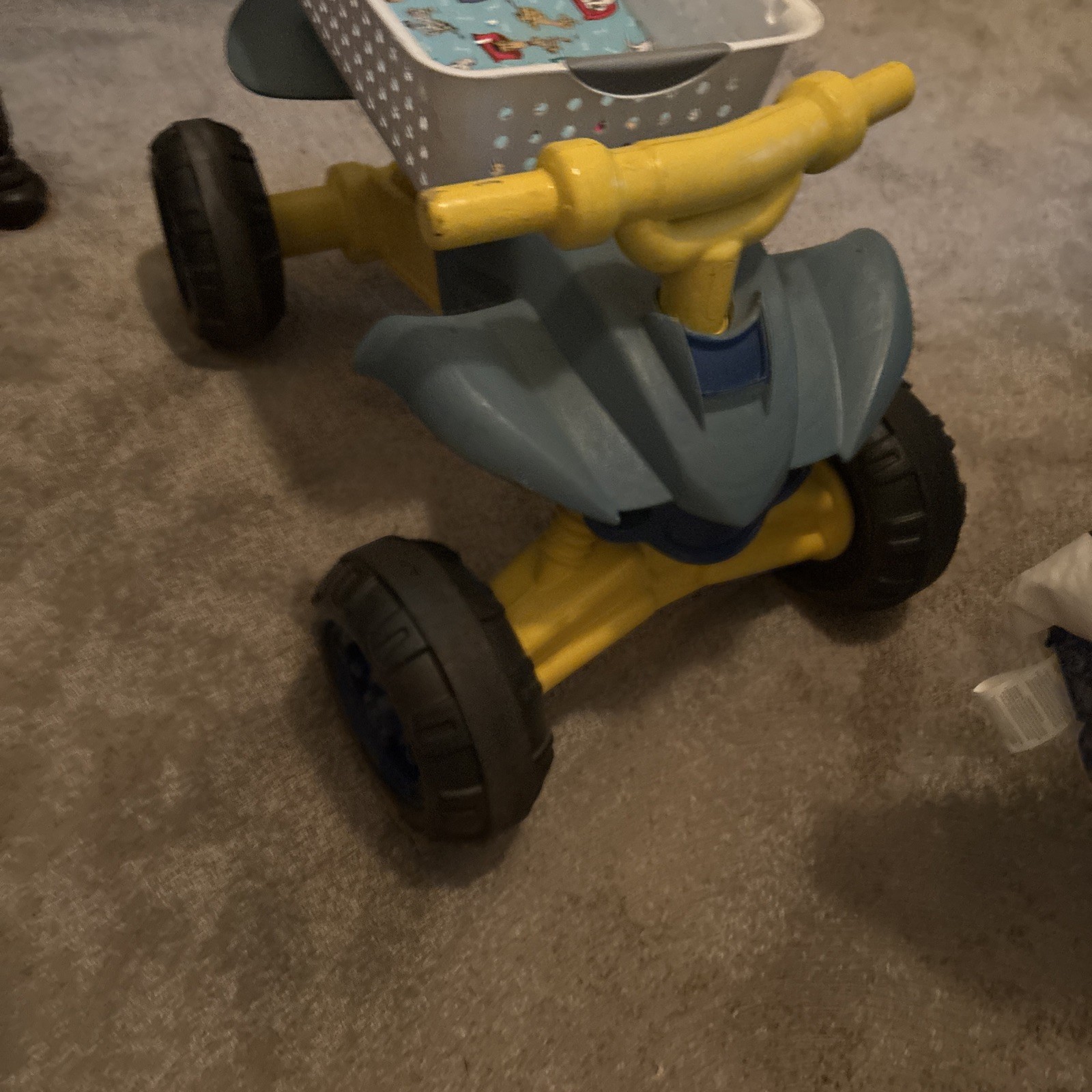 Dog Ride On ATV 4 Wheeler Toy Toddler Foot Powered Quad Bike Indoor Outdoor