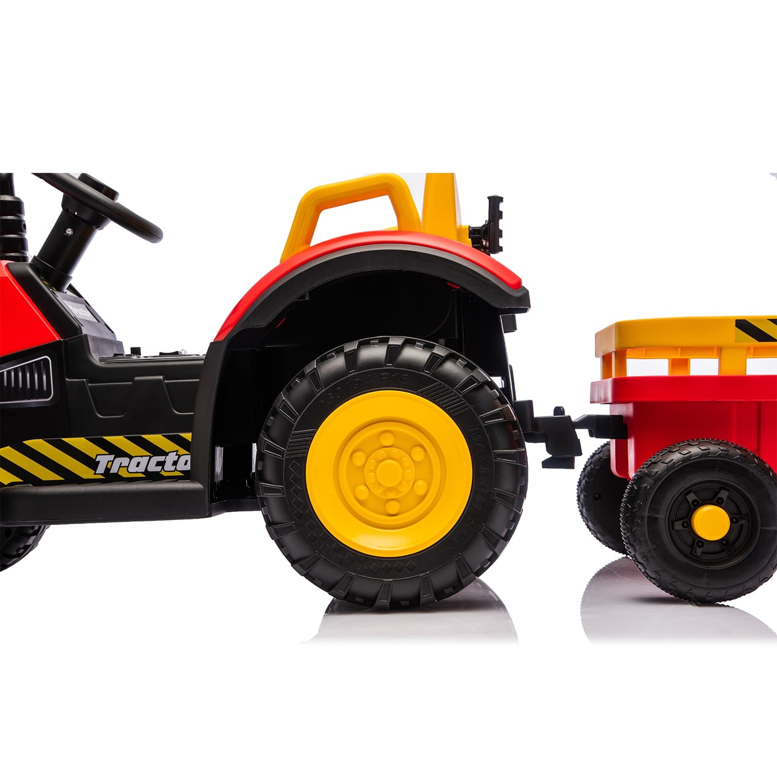 Kids Electric Farm Tractor Ride On Car 12V with Trailer Lights Music Age 3-6