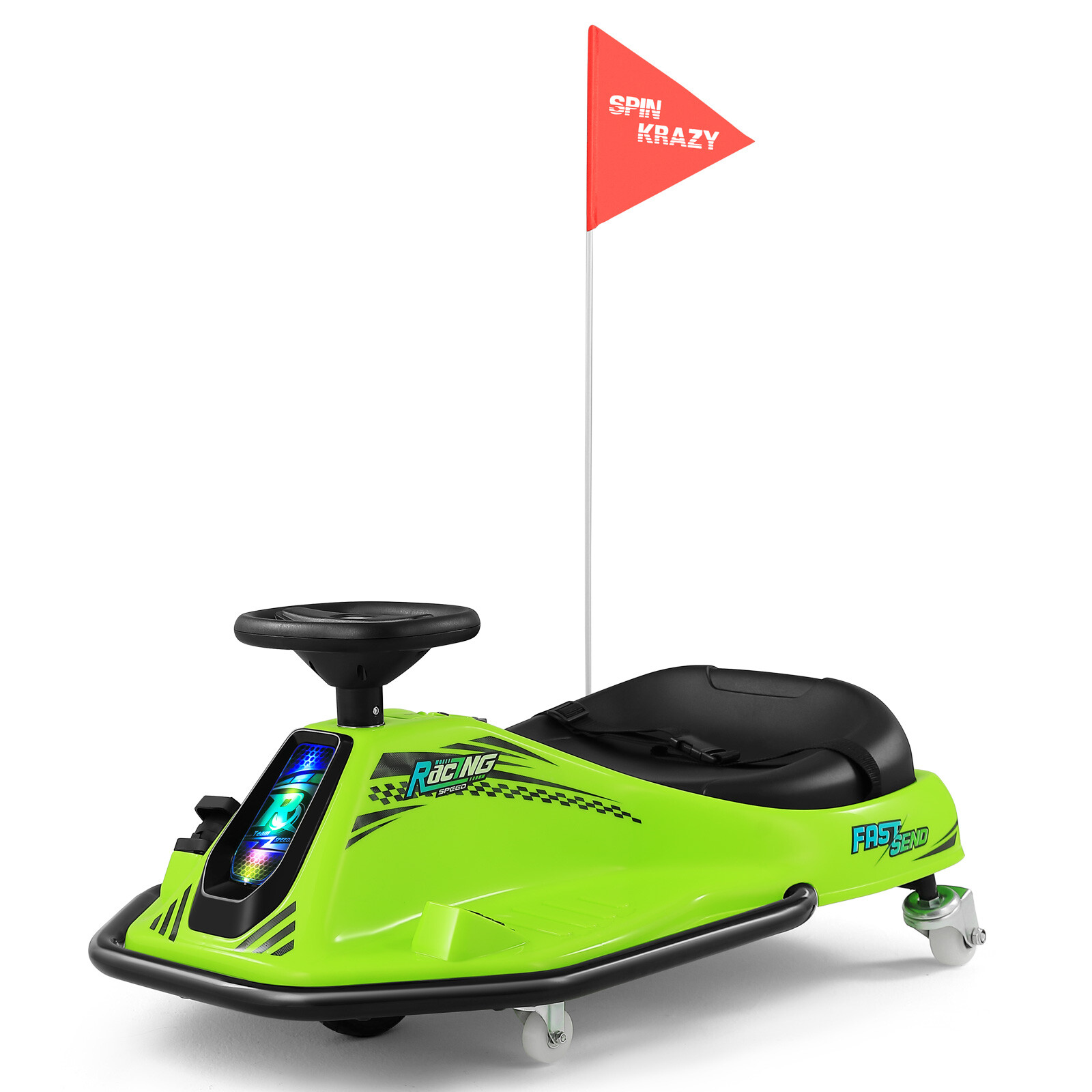 360° 24V Kids Electric Drifting Go Kart Ride On Cart with Bluetooth (Green)