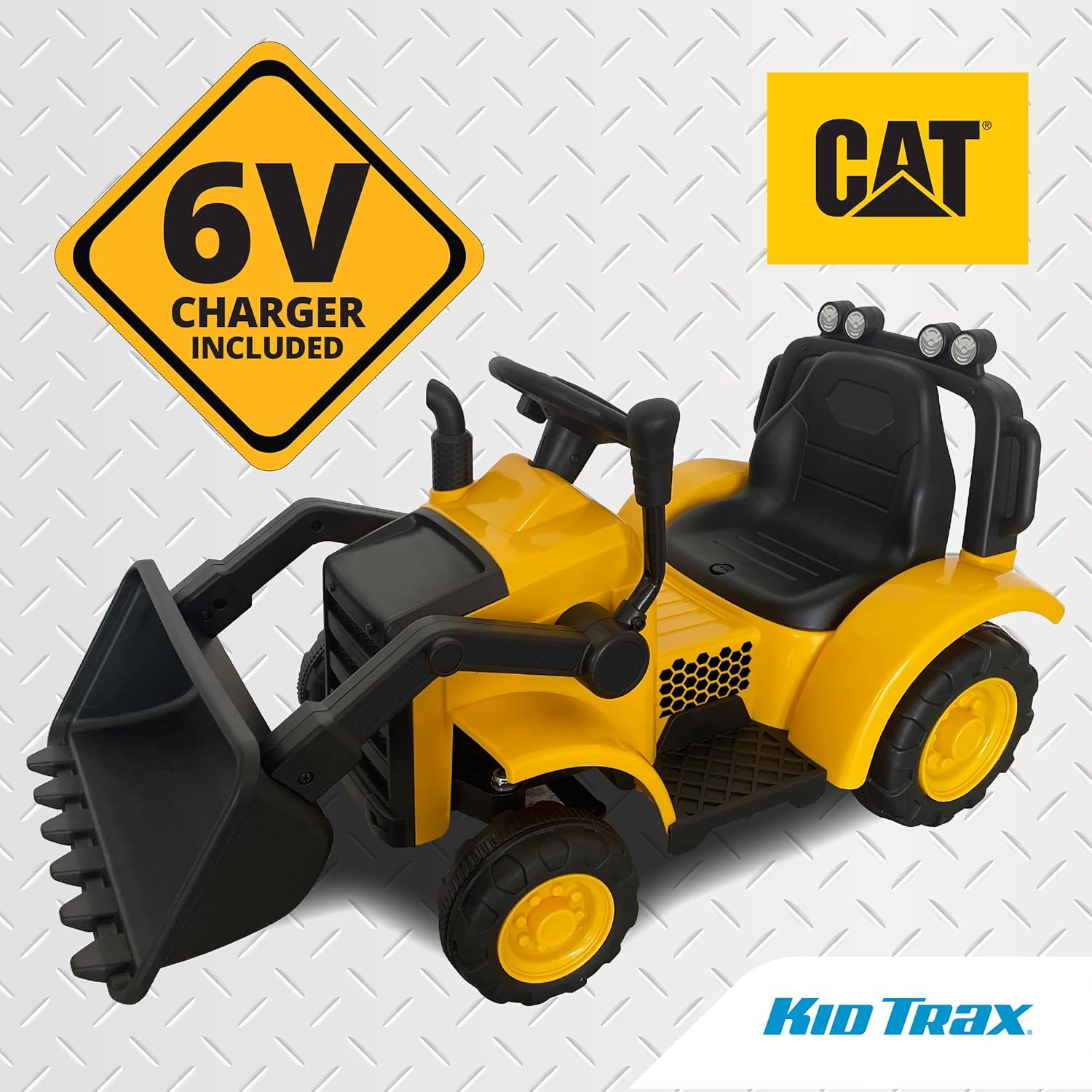 6V CAT Frontloader Ride-On Toy for Kids, Ages 18-36 Months, Max Weight 44 Lbs, E