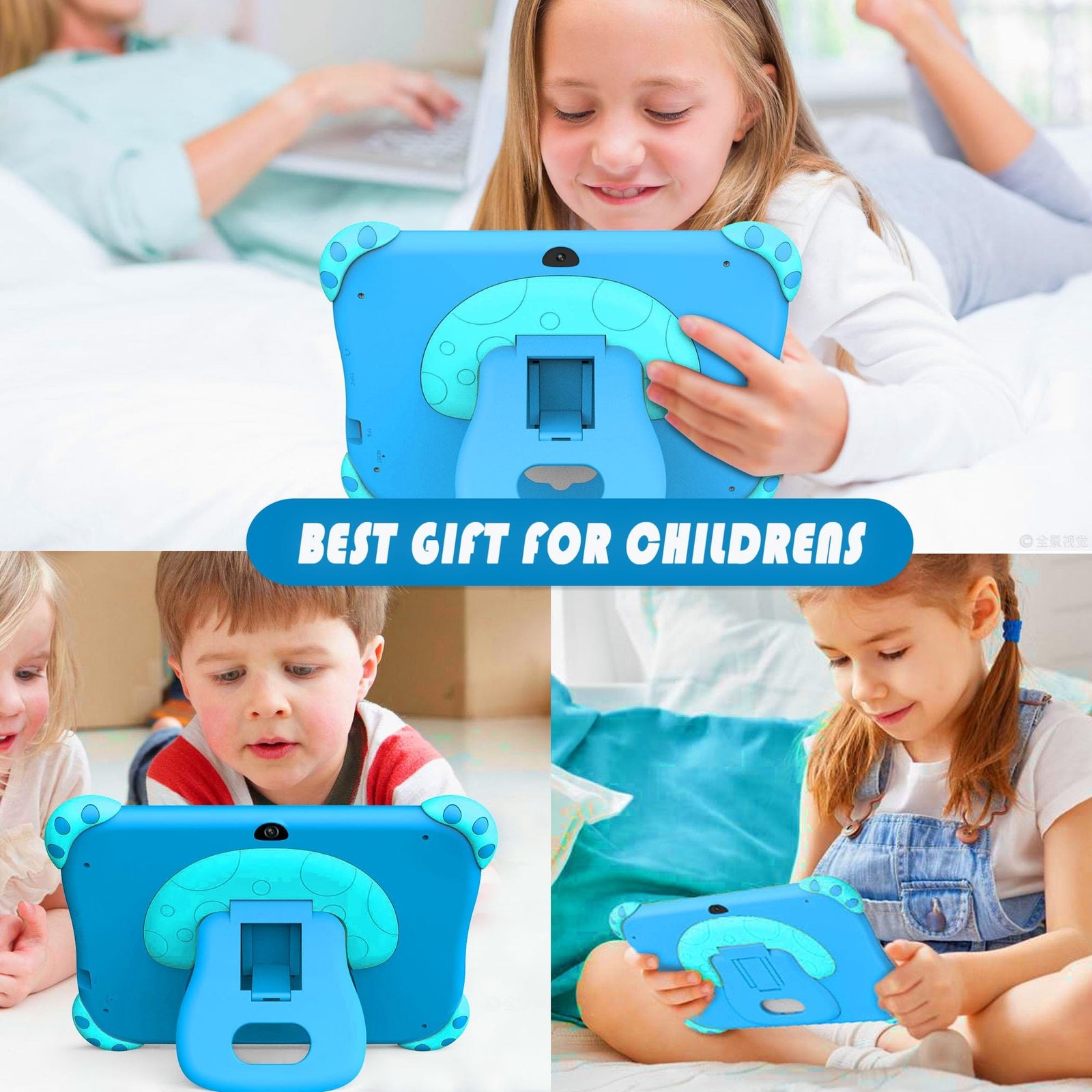 YINOCHE 7 inch Kids Tablet with Case, WiFi, Android Toddler Tablet, 32GB Stor…