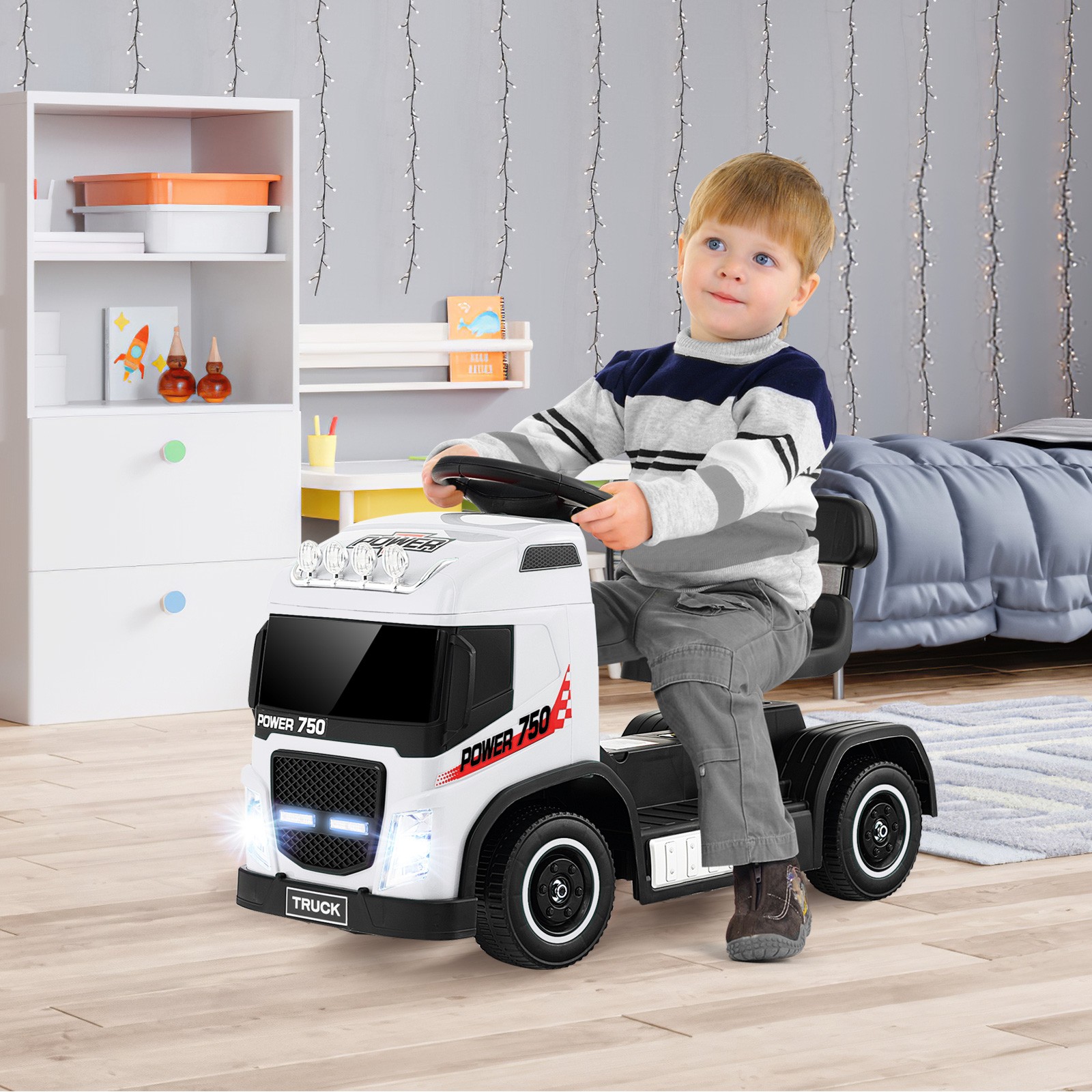 6V Kids Electric Ride-on Truck Battery Powered Ride-on Toy w/LED Lights