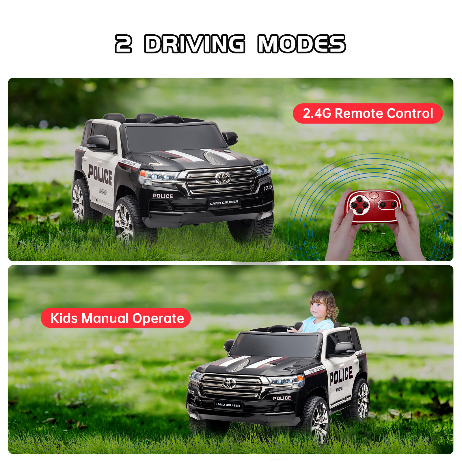 24V Four-Wheel Drive Children’s Electric Car, 4×4 Off-Road Four-Wheel Vehicle