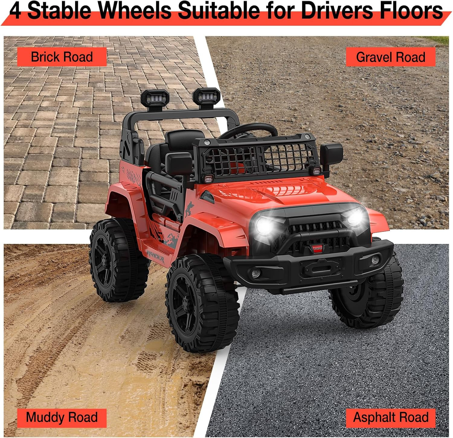 12V Kids Electric Ride on Truck Car W/Parent Remote Control, Spring Suspension,