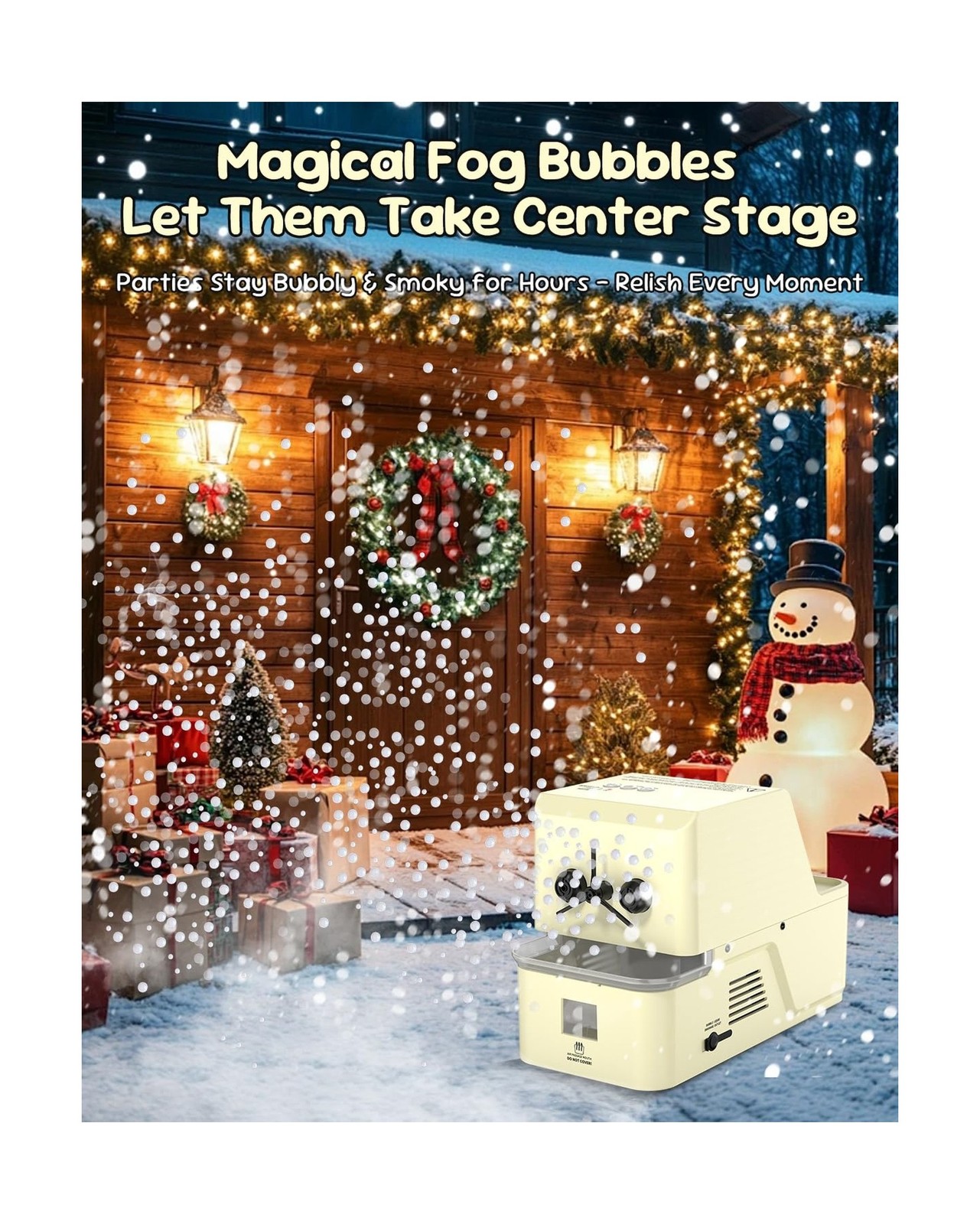 450W Fog Bubble Machine – Wireless Remote, High Output Tiny Fog Bubbles, Snow…
