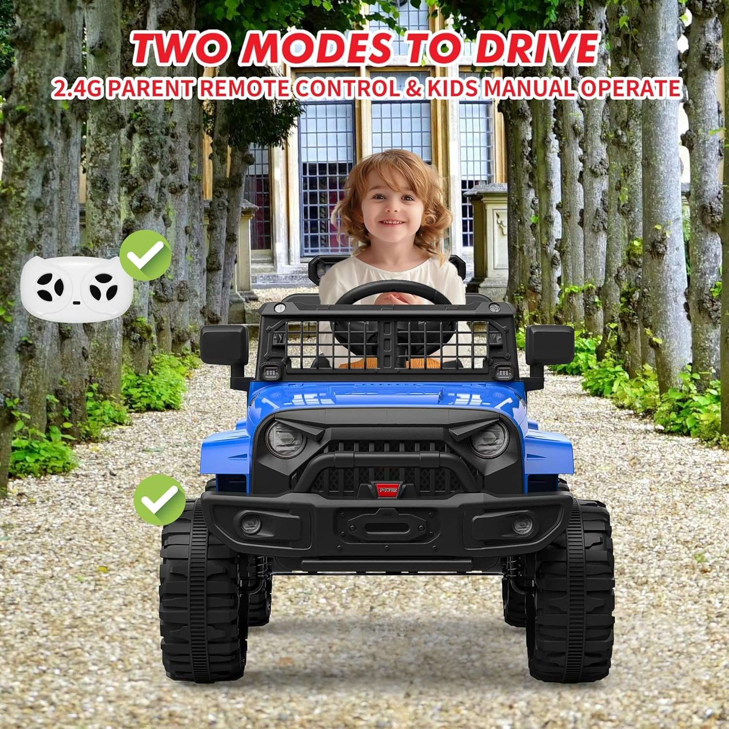 Electric Ride-On Car, 12V 4.5AH Dual Motor 35W Power, Single Seat Car Style for