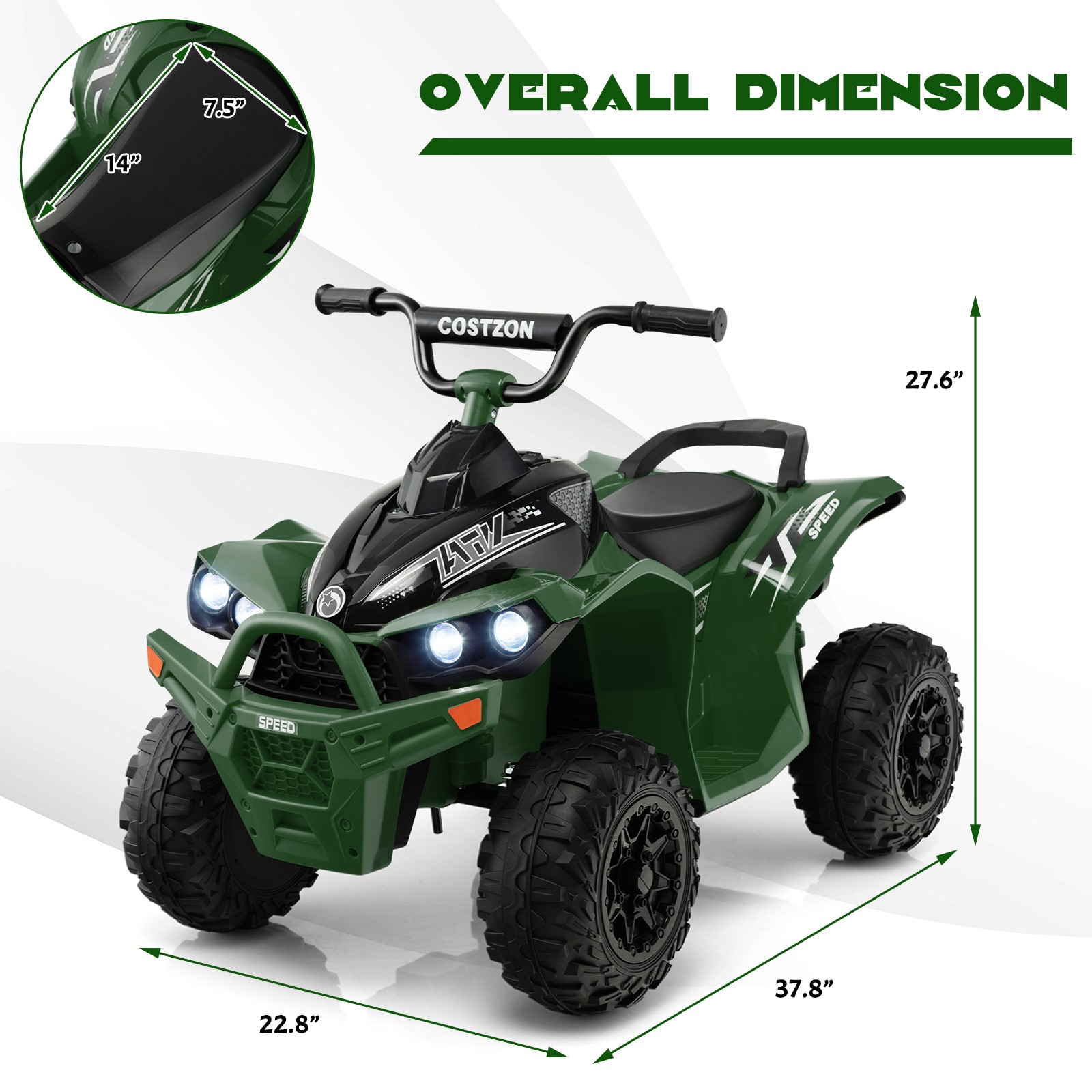 12V Battery Powered Kids Ride-on Toy Car w/ Cool ATV Look & Attractive Colors