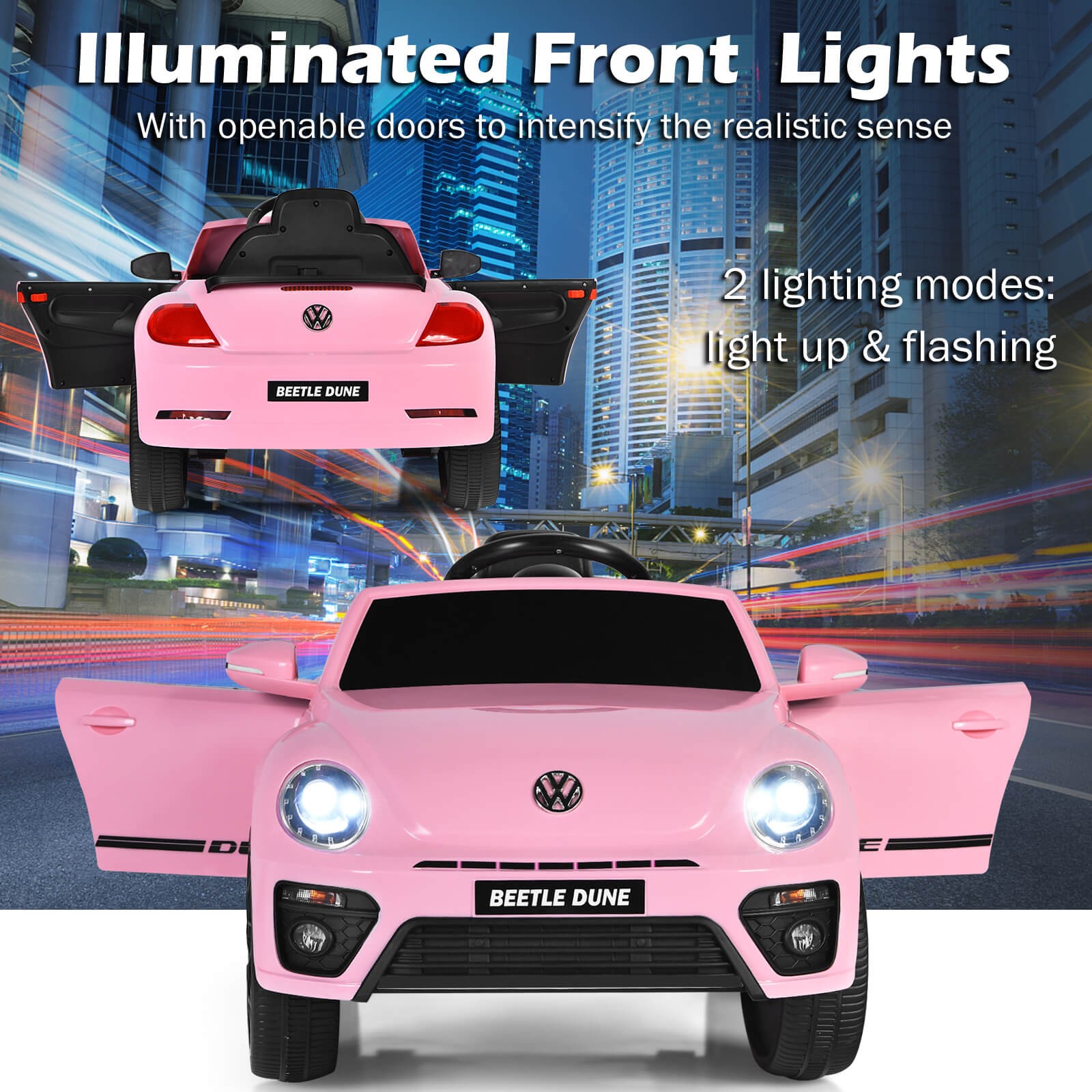 12V Kids Ride On Car Licensed Volkswagen Beetle w/ Remote Control & Music
