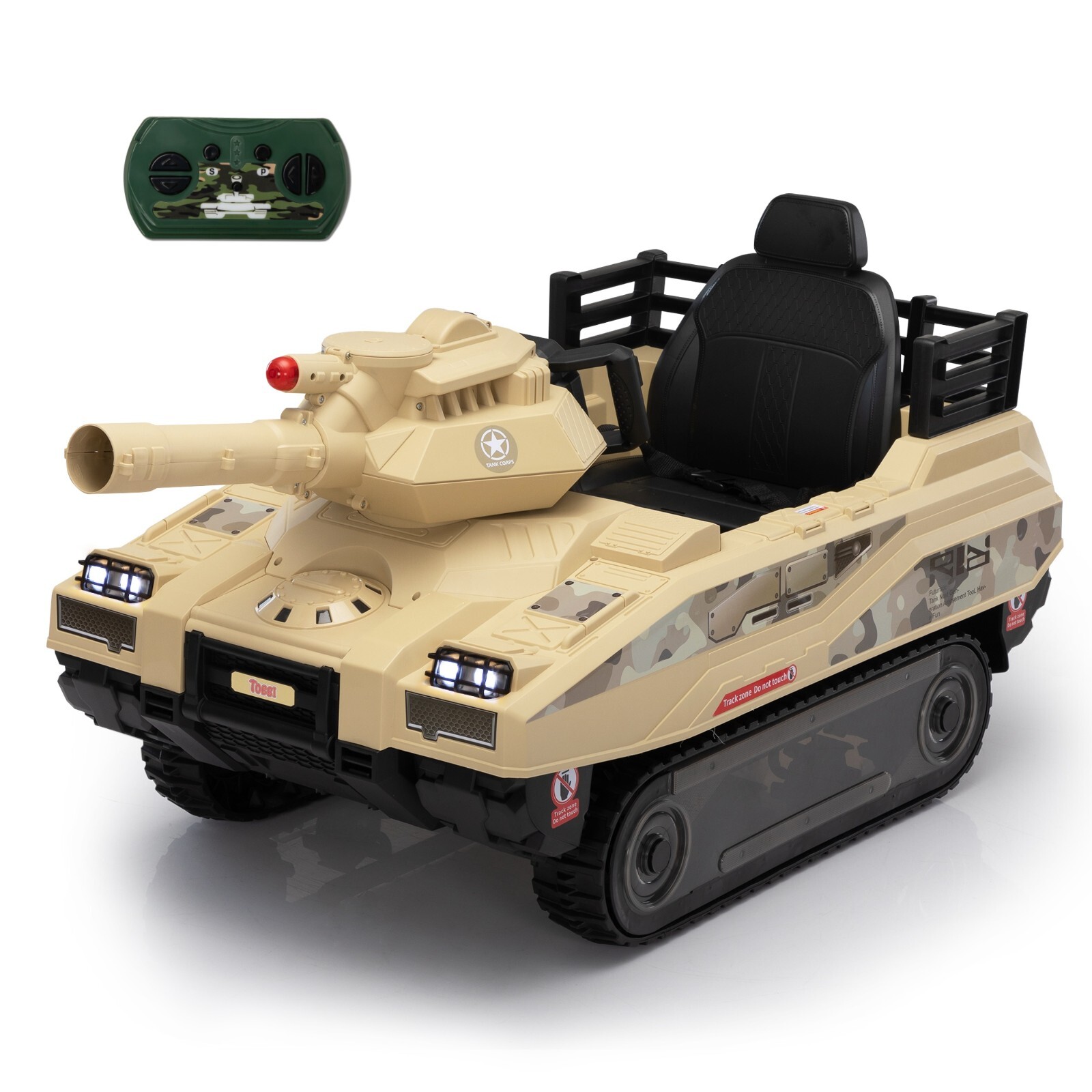 24V Kids Ride On Car Electric Tank Car with Remote Control 360 Degree Spin