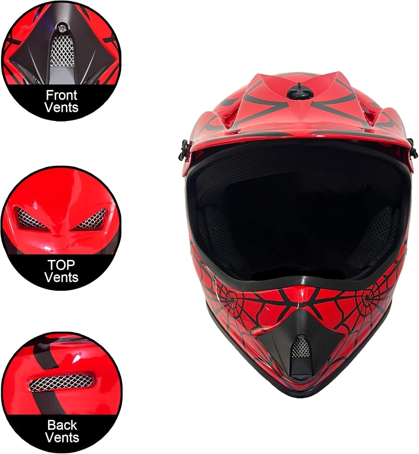 KRN Youth Kids Off-Road ATV Helmet DOT Approved – Motorcycle Motocross Dirt B…