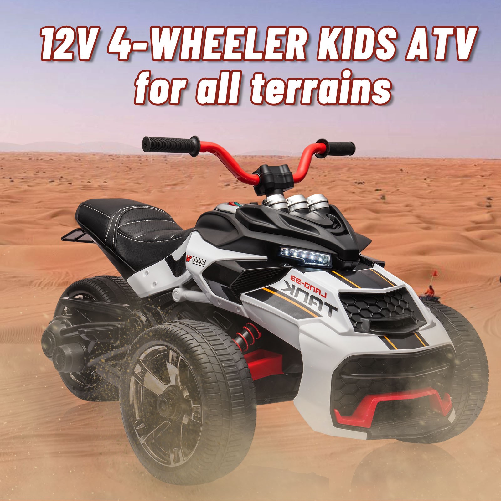 Kids Electric ATV 12V 7Ah Battery 55W Dual-Motor 7mph EVA Tires Outdoor Toy